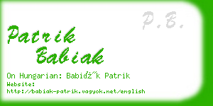 patrik babiak business card